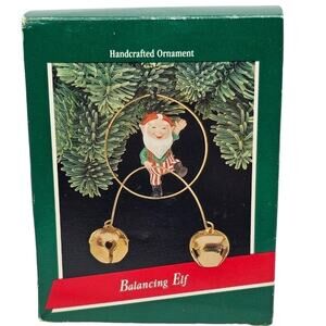 Hallmark Handcrafted Ornament, Balancing Elf 1989